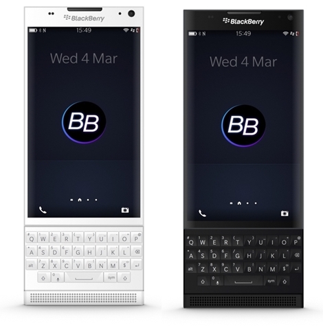 Hình ảnh Render của BlackBerry Glide màu trắng